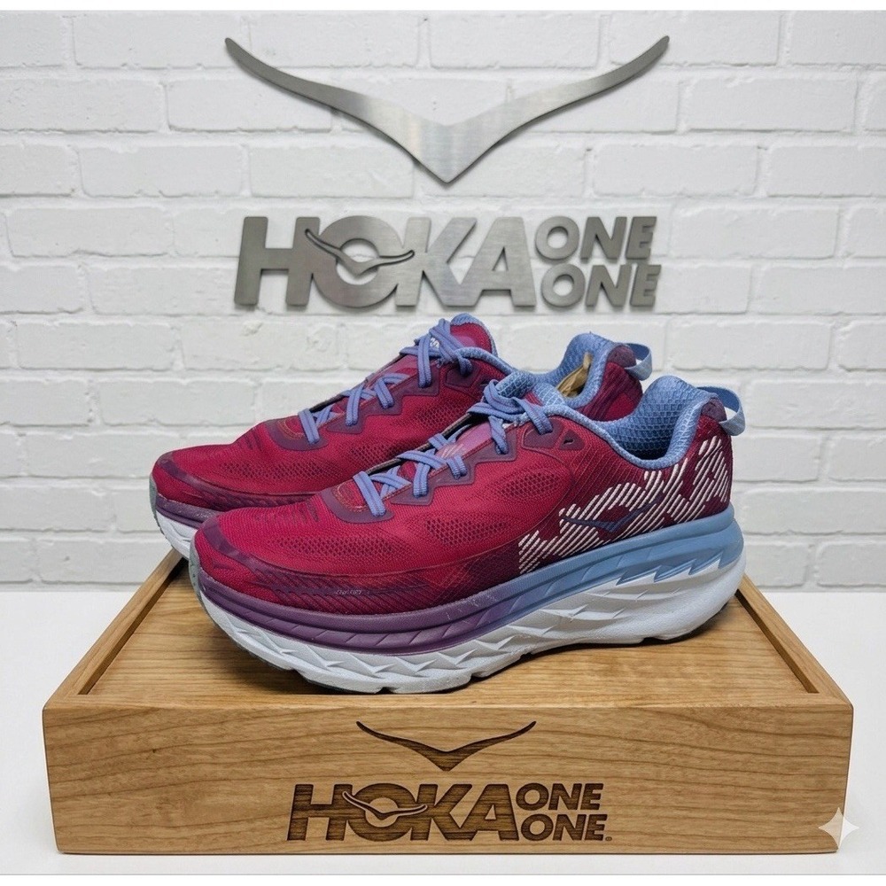 Hoka Bondi 5 🩷💜💙10 + Aetrex Arch Support Blue Raspberry Gorpcore Max Cushion